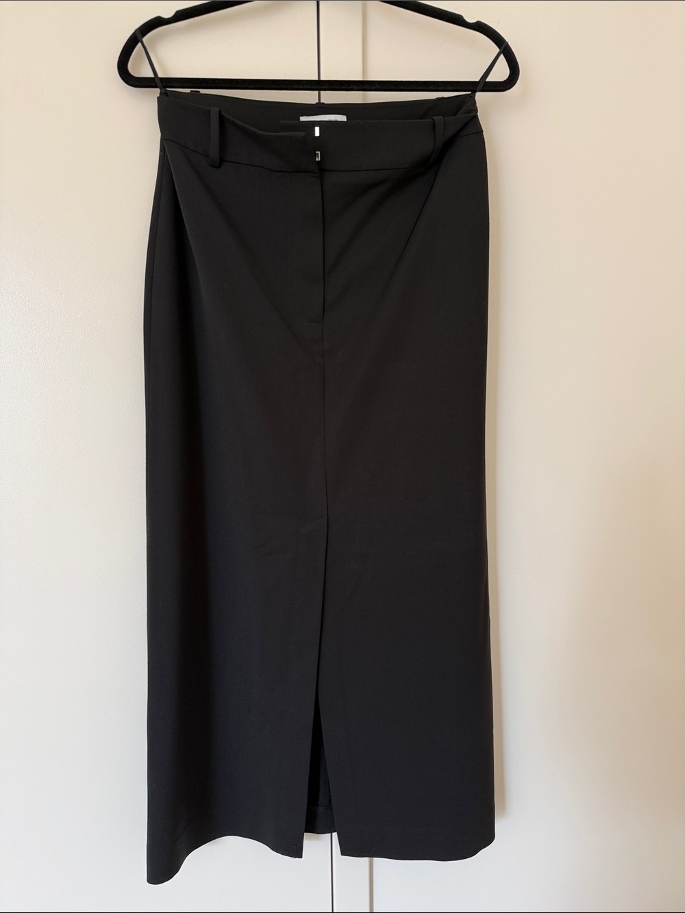 & Other Stories Black Maxi Pencil Skirt with Front Slit